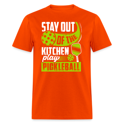 Stay Out Of The Kitchen Play Pickleball T-Shirt - orange