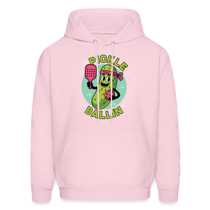 Pickle Ballin Hoodie - pale pink