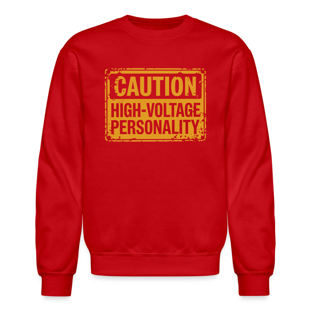 Caution High Voltage Personality Sweatshirt - red