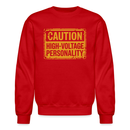 Caution High Voltage Personality Sweatshirt - red