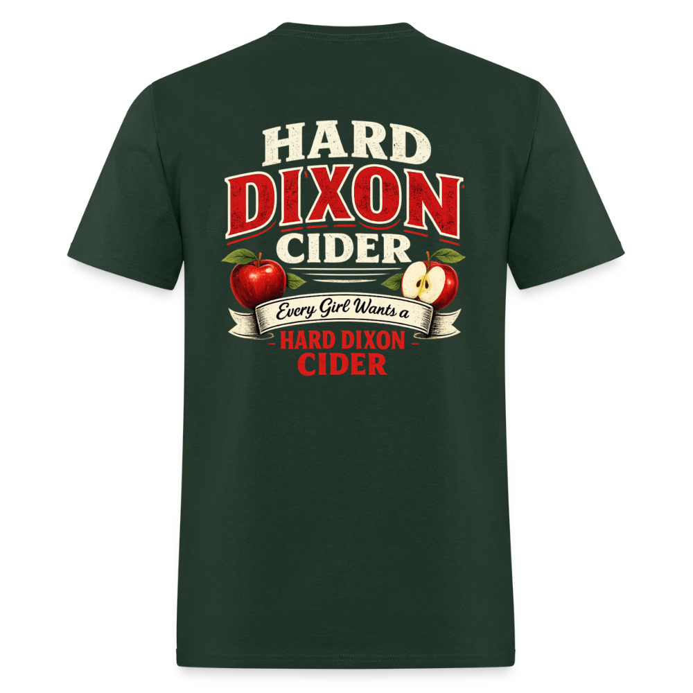 Hard Dixon Cider Funny Graphic T-Shirt (Front & Back Print) Color: Navy