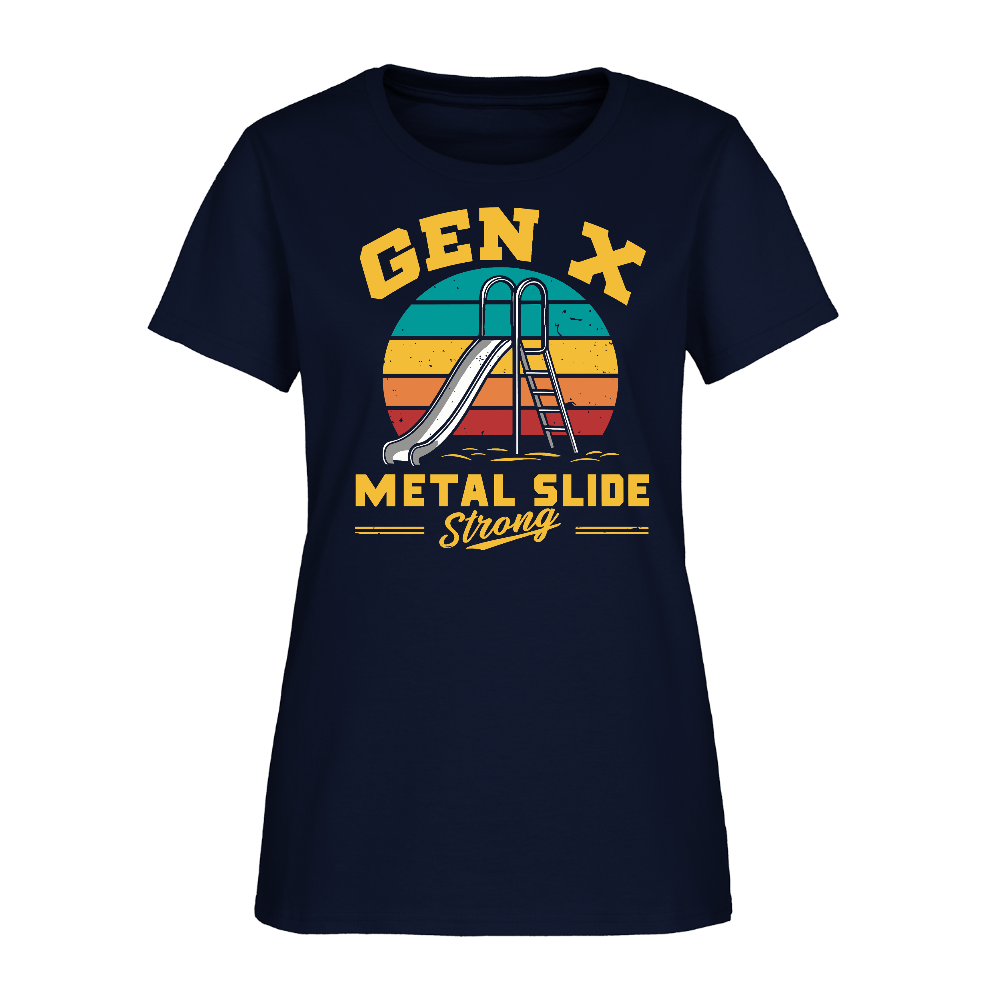 Gen-X Metal Slide Strong Women’s Tee - navy