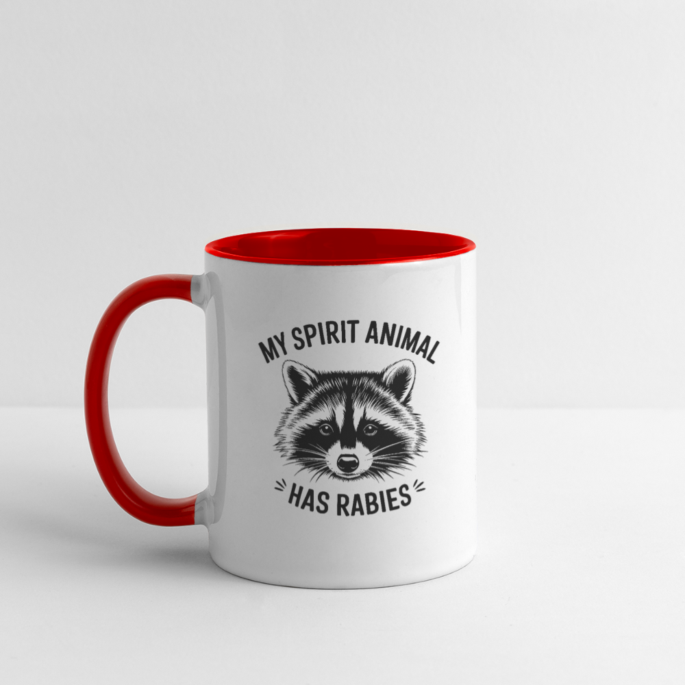 My Spirit Animal Has Rabies Coffee Mug - white/red