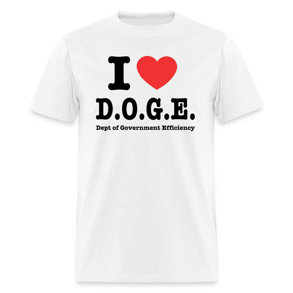 I Heart DOGE (Dept of Government Efficiency) T-Shirt - white