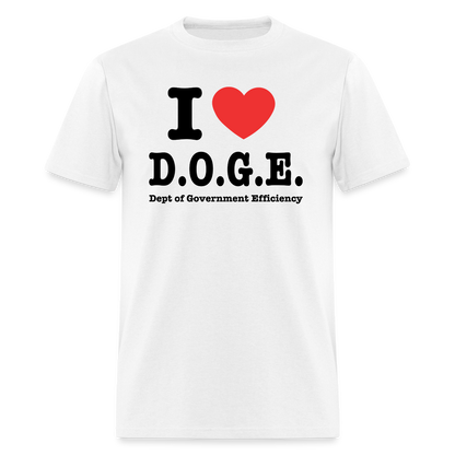 I Heart DOGE (Dept of Government Efficiency) T-Shirt - white