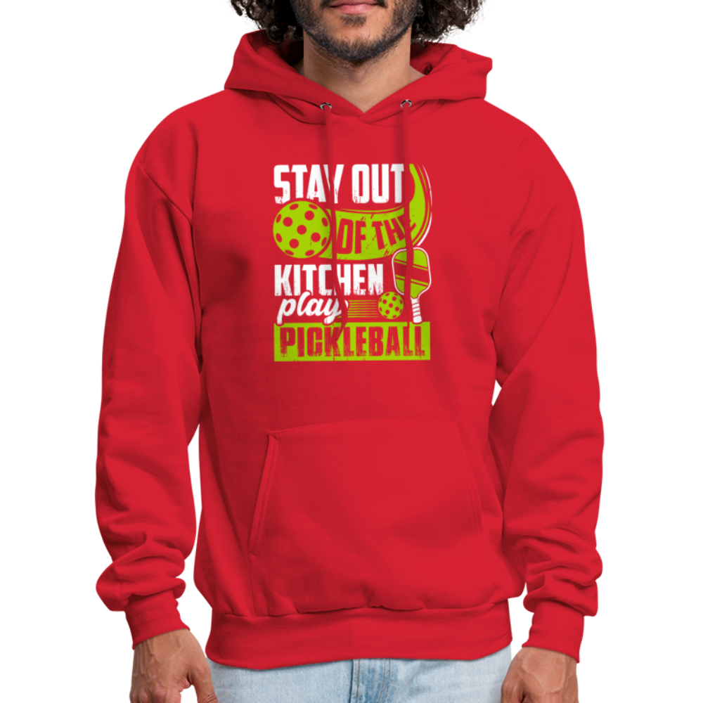 Stay Out Of The Kitchen Play Pickleball Hoodie - red