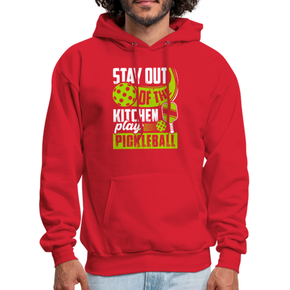 Stay Out Of The Kitchen Play Pickleball Hoodie - red