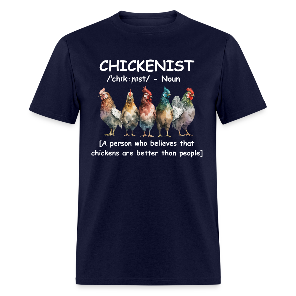 Chickenist T-Shirt (Chickens are better than people) - navy