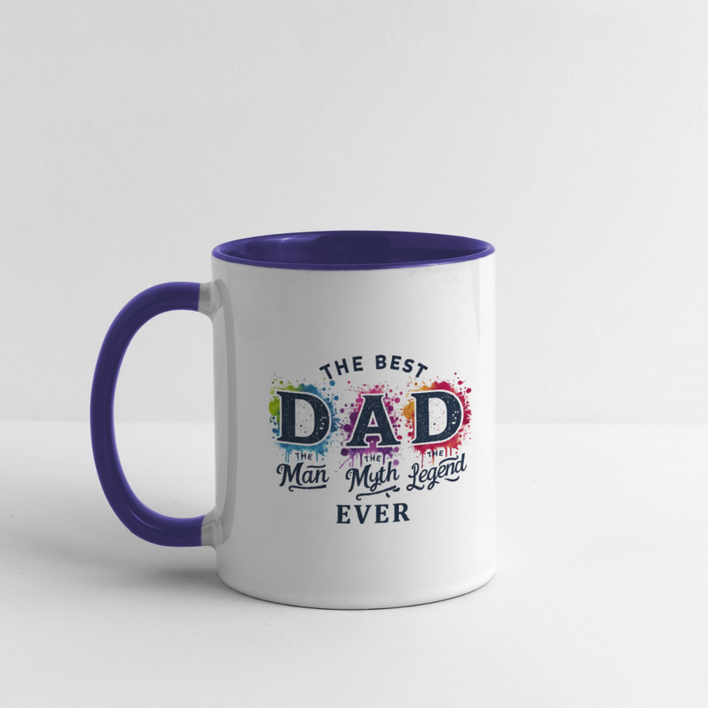 Best Dad Ever Coffee Mug for Fathers - white/cobalt blue