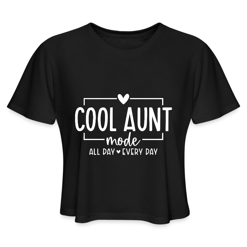 Cool Aunt Mode Women's Cropped T-Shirt - black