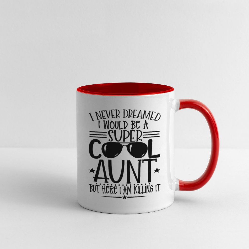 Super Cool Aunt Killing It Coffee Mug - white/red