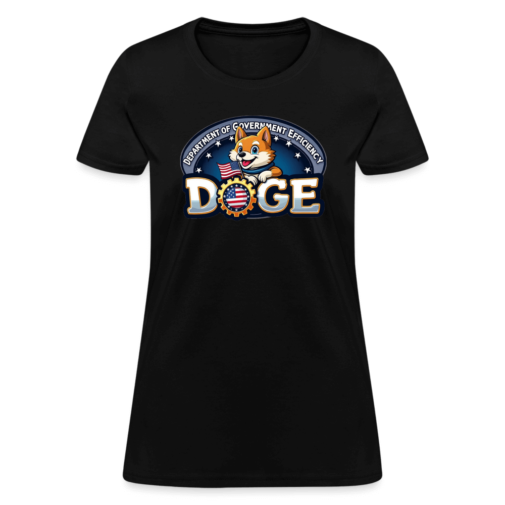 DOGE Logo (Dept of Government Efficiency) Women's Contoured T-Shirt - black