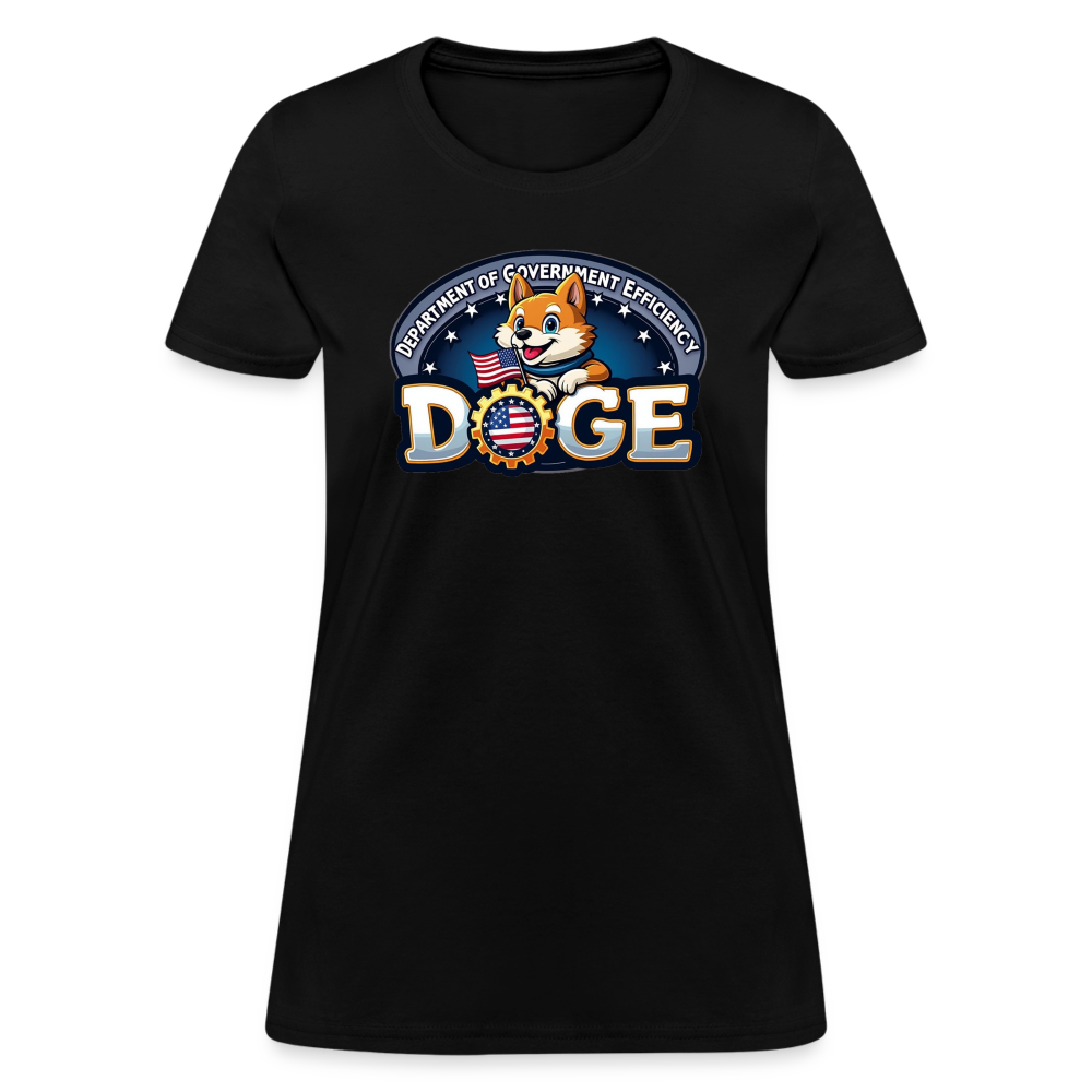 DOGE Logo (Dept of Government Efficiency) Women's Contoured T-Shirt - black