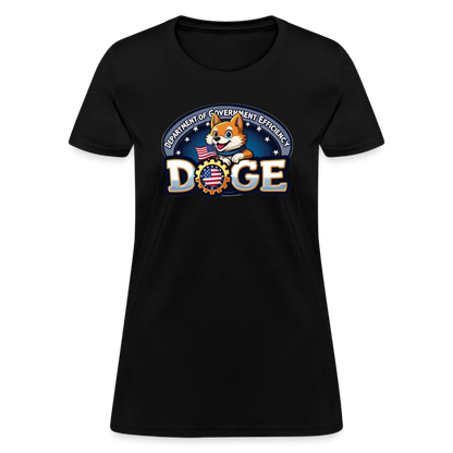 DOGE Logo (Dept of Government Efficiency) Women's Contoured T-Shirt - black