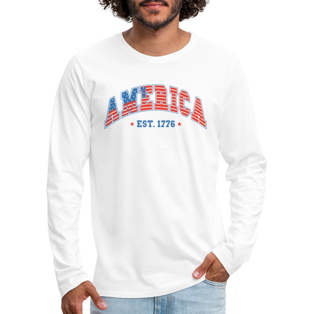 American 1776 Men's Premium Long Sleeve T-Shirt - white