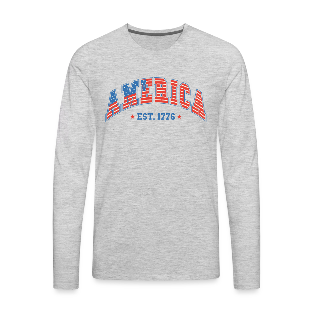 American 1776 Men's Premium Long Sleeve T-Shirt - heather gray