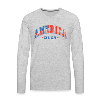 American 1776 Men's Premium Long Sleeve T-Shirt - heather gray