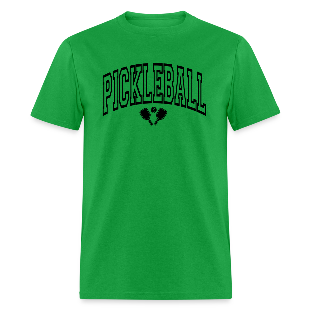 Pickleball T-Shirt (Black Arch Letters) - bright green