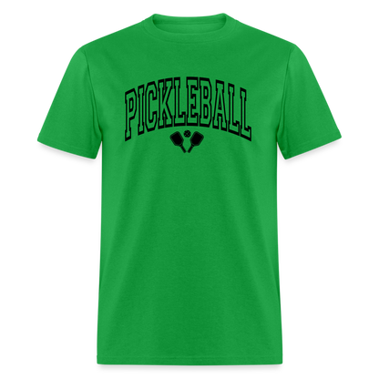 Pickleball T-Shirt (Black Arch Letters) - bright green