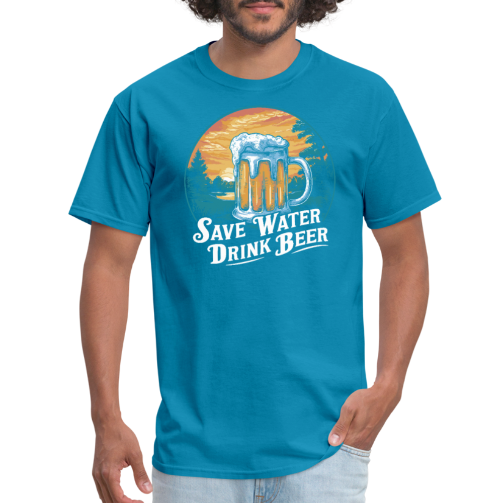 Save Water Drink Beer (Funny Drinking) T-Shirt - turquoise