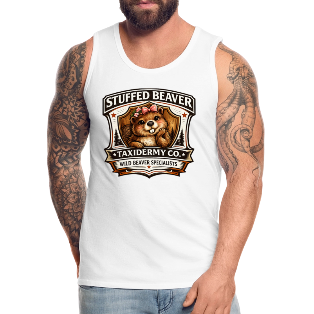 Stuffed Beaver Taxidermy Funny Tank Top Color: Deep Navy