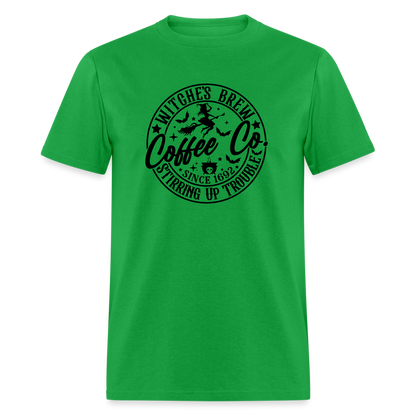 Witches Brew Coffee Co (Halloween) T-Shirt - bright green