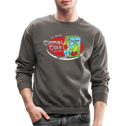 Cummins Cider Juice Box (Adult Sexual Humor) Sweatshirt - asphalt gray