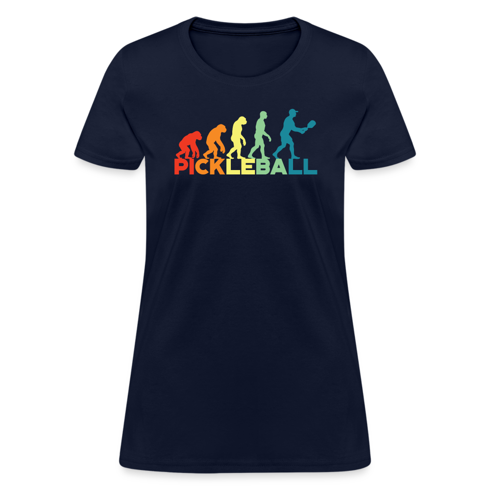 Pickleball Evolution Women's Contoured T-Shirt - navy