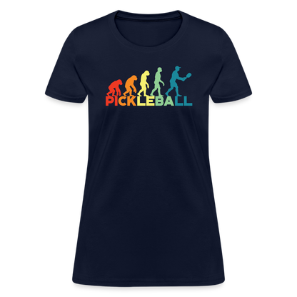 Pickleball Evolution Women's Contoured T-Shirt - navy