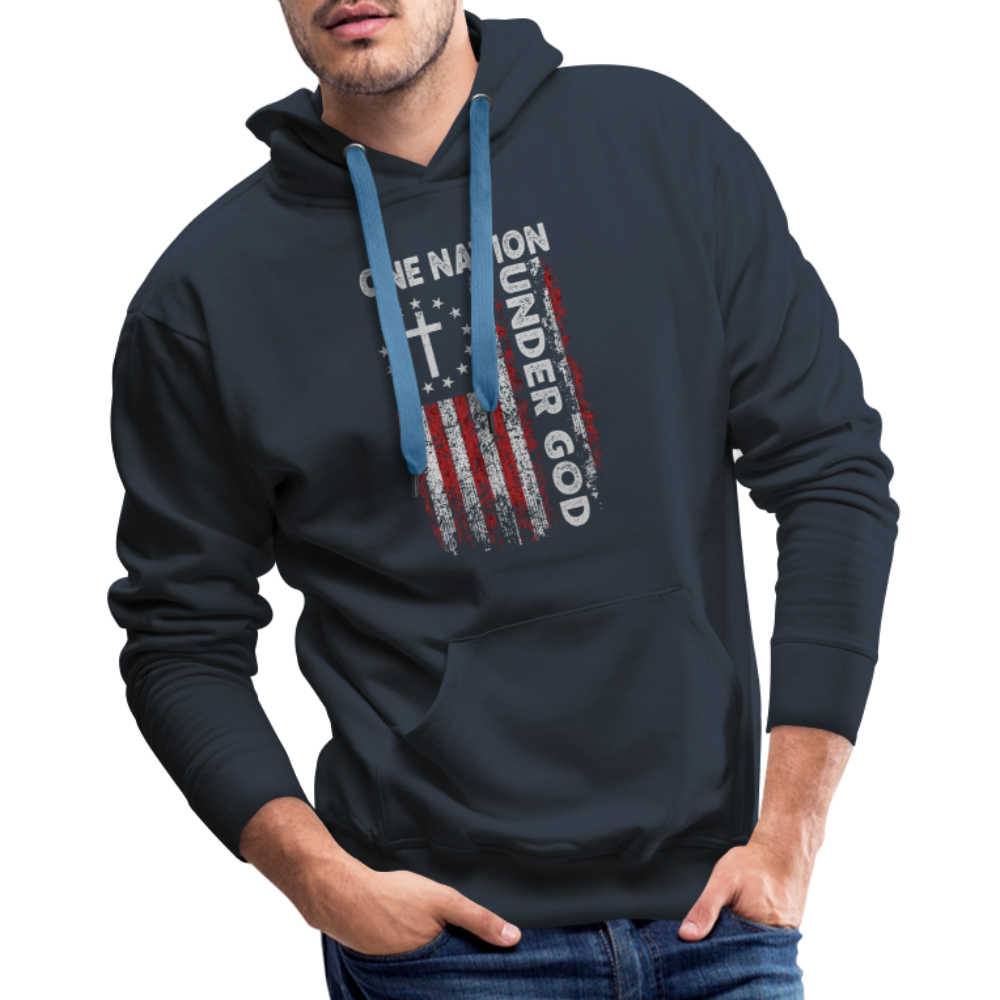 One Nation Under God Men’s Premium Hoodie - navy