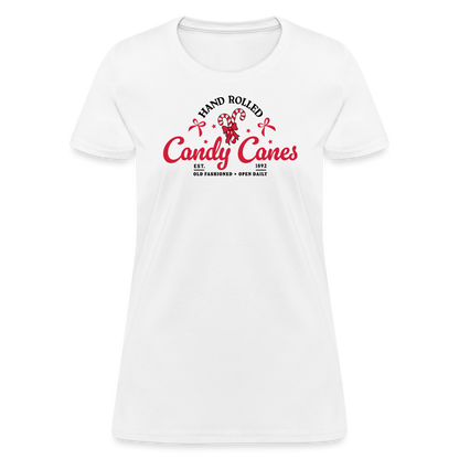 Hand Rolled Candy Canes Women's T-Shirt - white