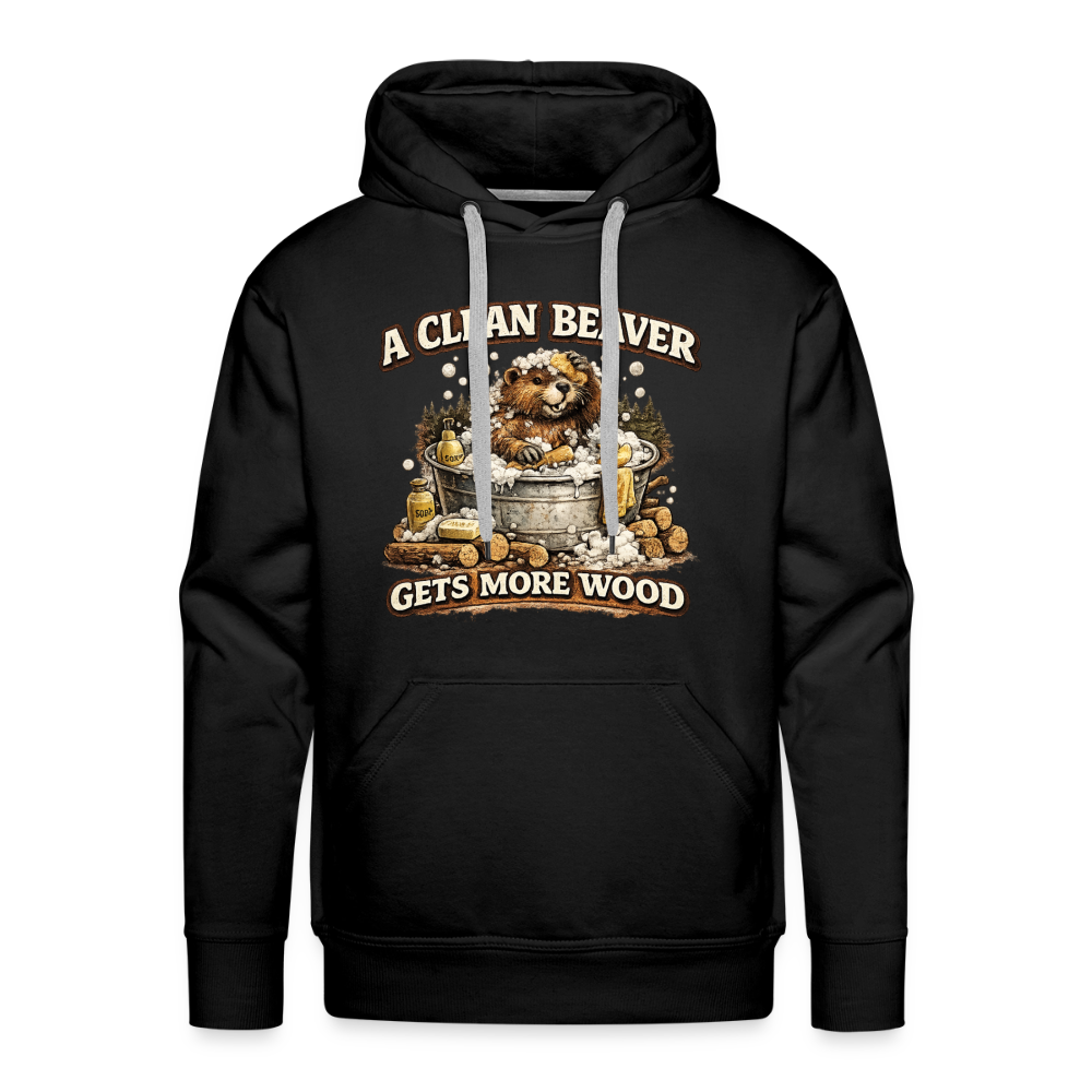 A Clean Beaver Gets More Wood Funny Adult Humor Hoodie - black