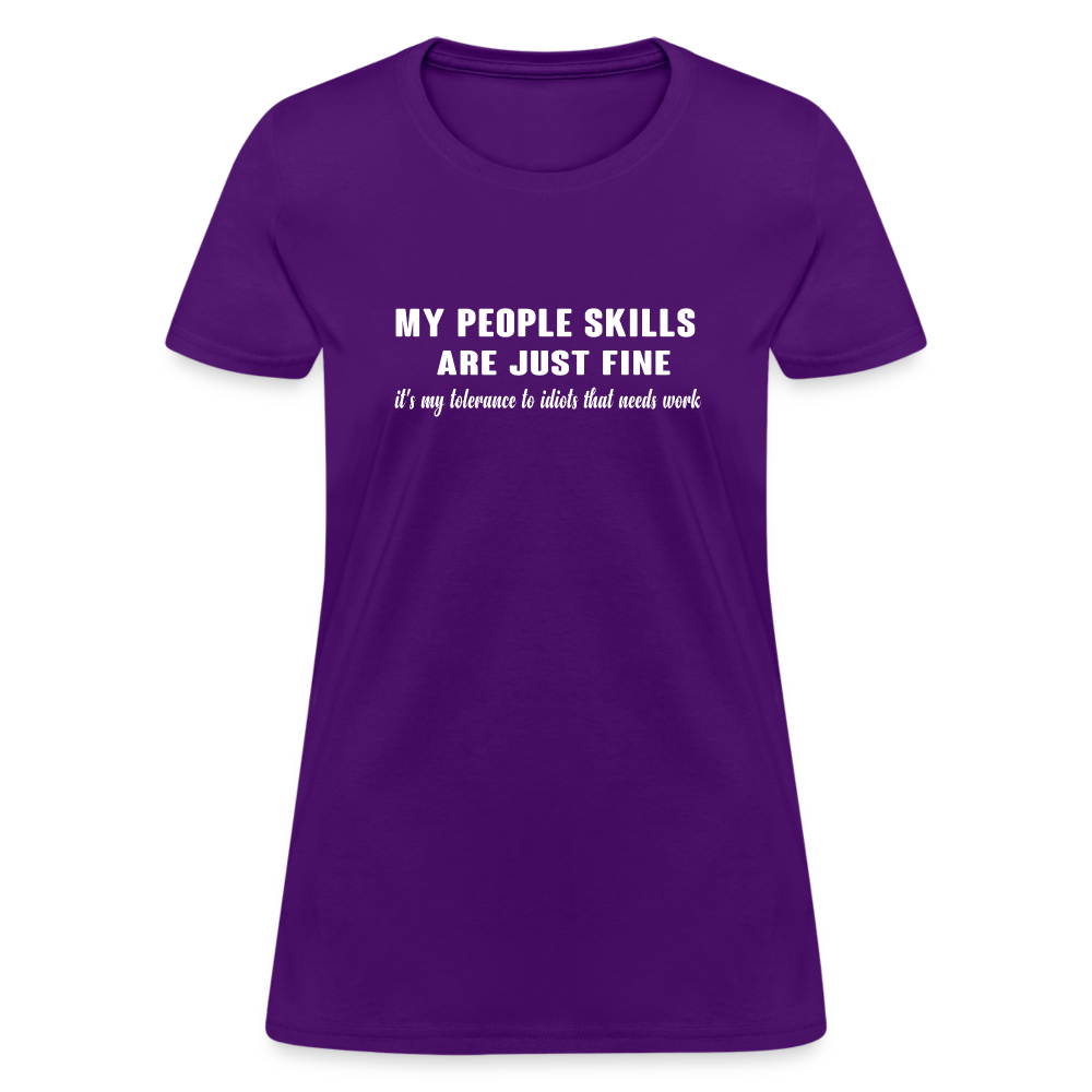 It's My Tolerance To Idiots That Needs Work Women's T-Shirt - purple