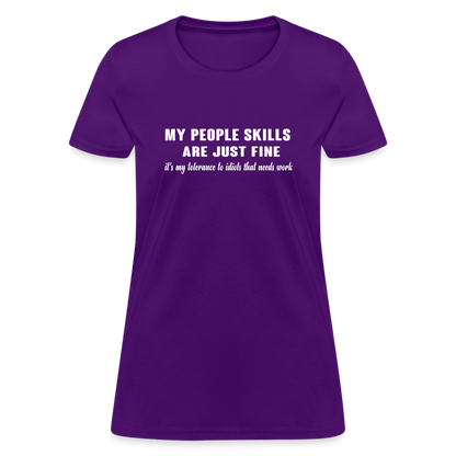 It's My Tolerance To Idiots That Needs Work Women's T-Shirt - purple