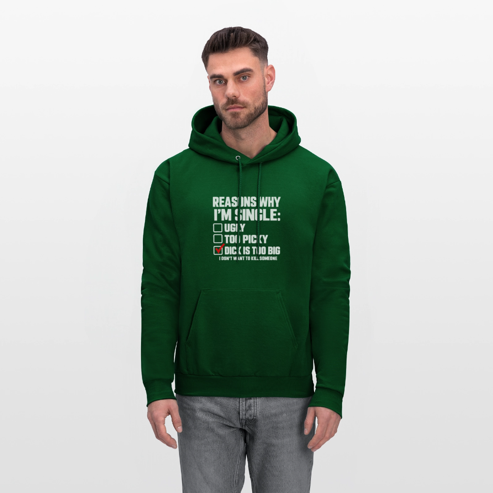 Reasons Why I'm Single Funny Adult Humor Hoodie – Dirty Joke Graphic Hoodie Color: Denim Blue