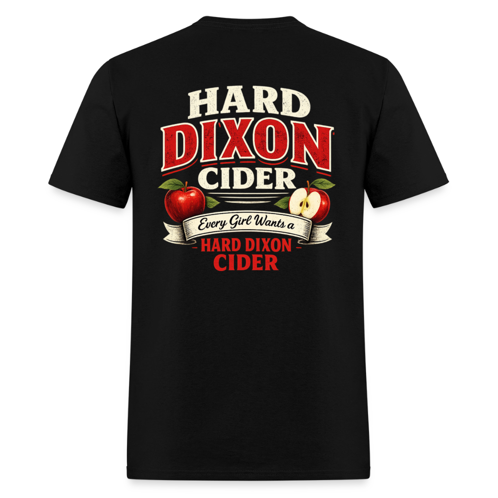 Hard Dixon Cider Funny T-Shirt (Front & Back) Color: Blue Dusk