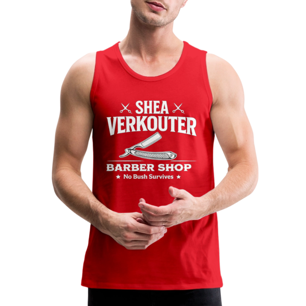 Shea Verkouter Barber Shop Funny Tank Top - red