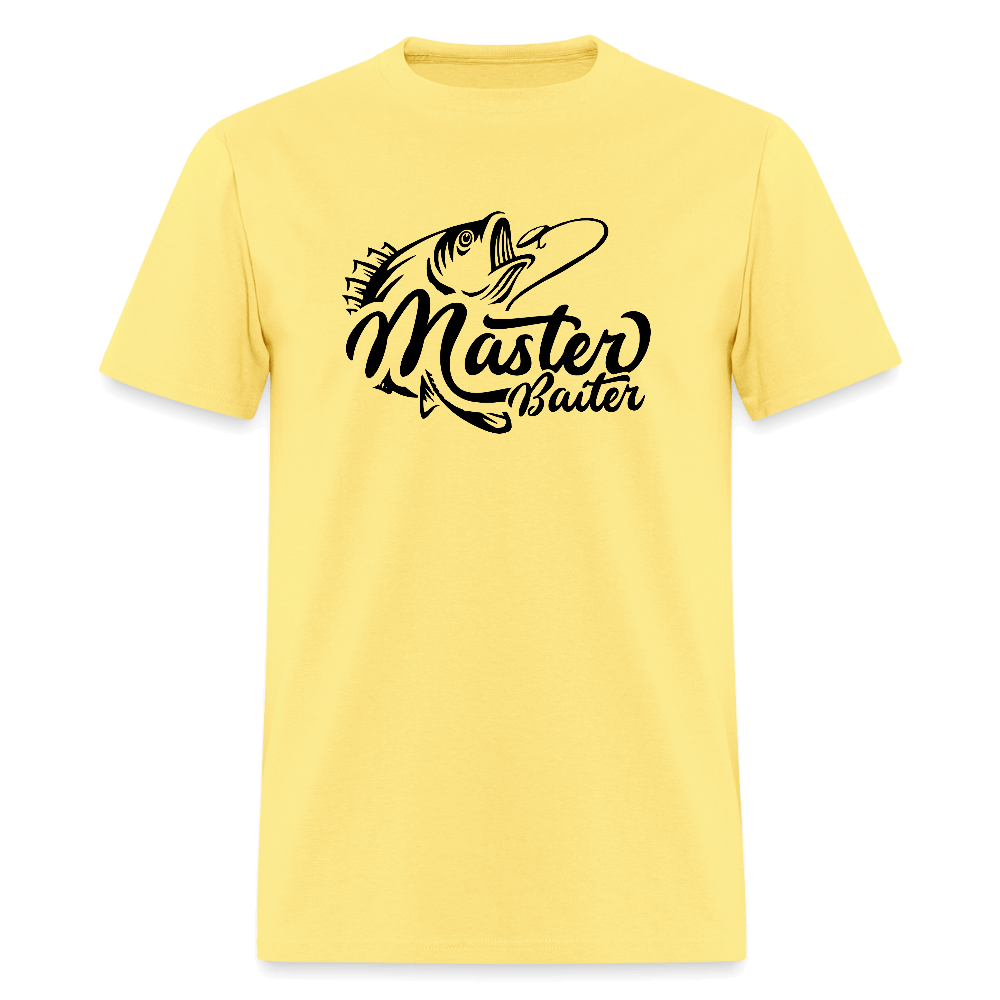 Master Baiter Funny Fishing T-Shirt with Hook & Fish - cornsilk