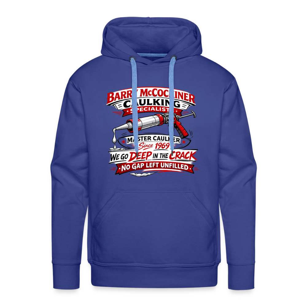 Barry McCockiner Caulking Funny Hoodie Color: Charcoal Grey