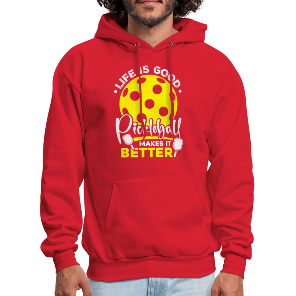 Life Is Good Pickleball Makes It Better Hoodie - red