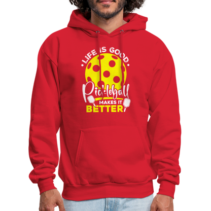 Life Is Good Pickleball Makes It Better Hoodie - red