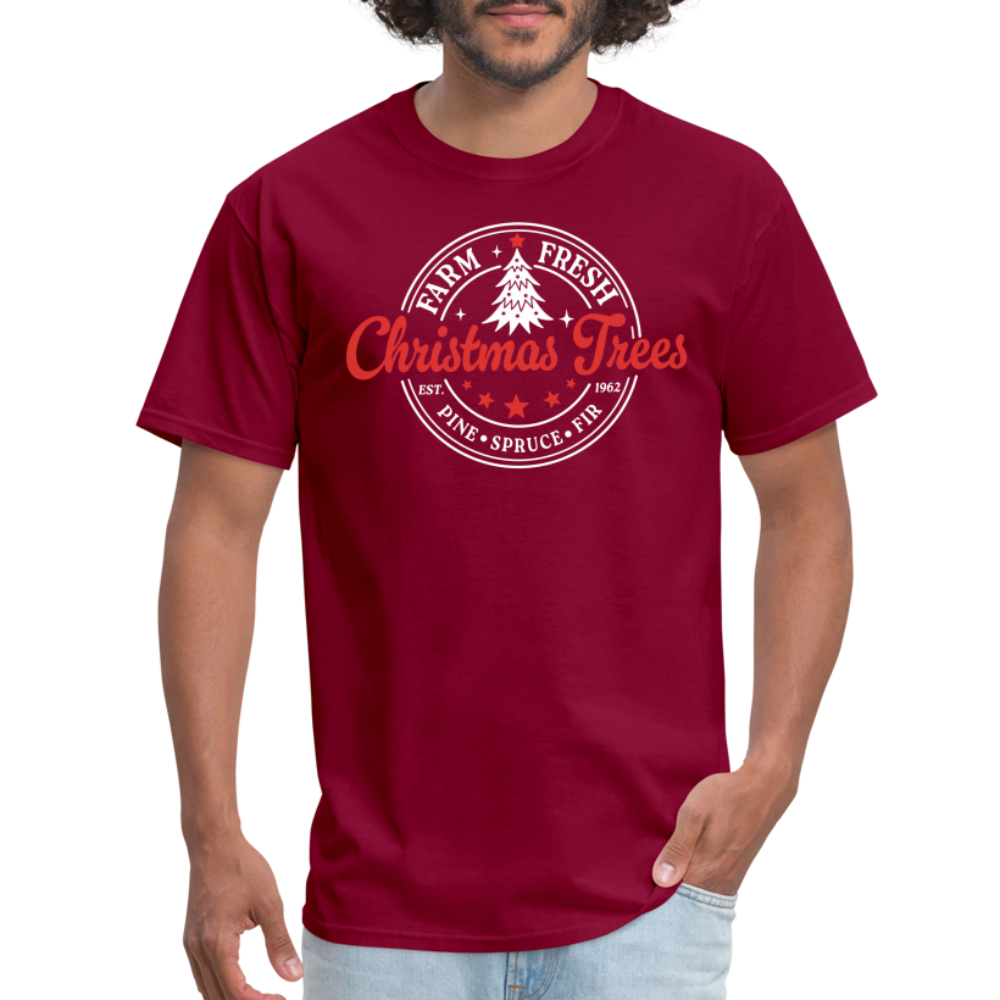 Farm Fresh Christmas Trees T-Shirt - burgundy