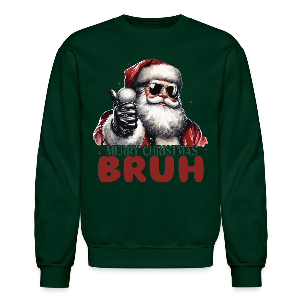 Merry Christmas Bruh Sweatshirt - forest green