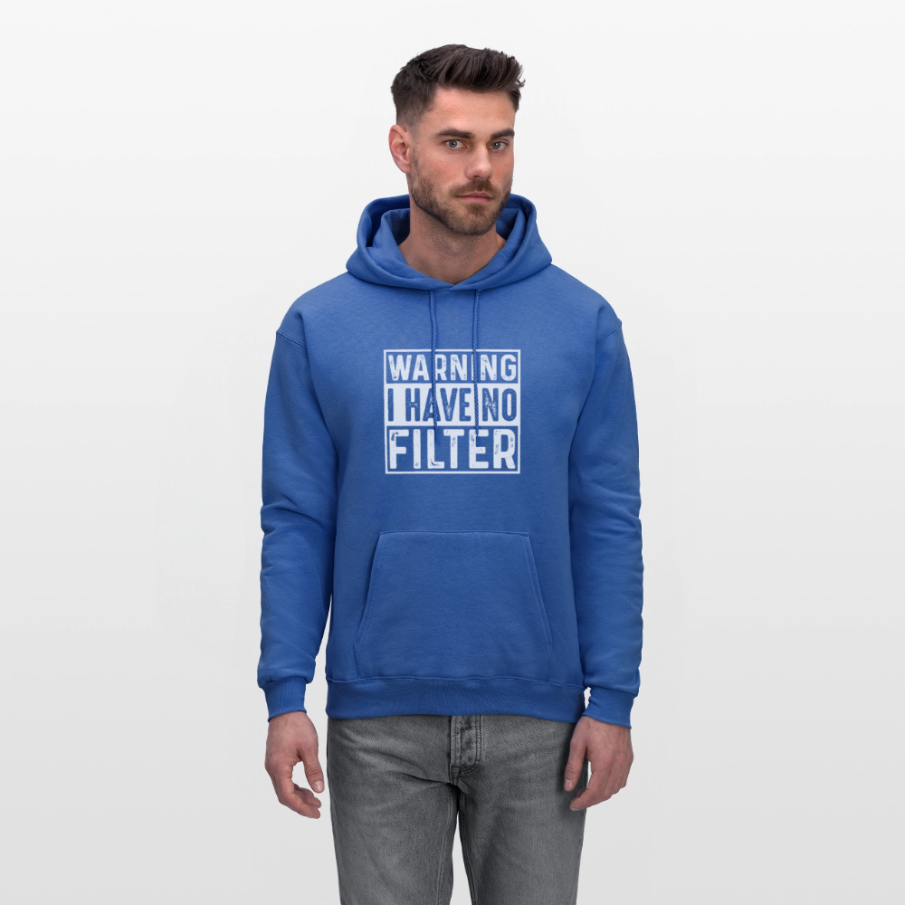 Warning I Have No Filter Hoodie - royal blue