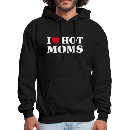 I Heart Hot Moms (Funny I Love Hot Moms) Hoodie - black