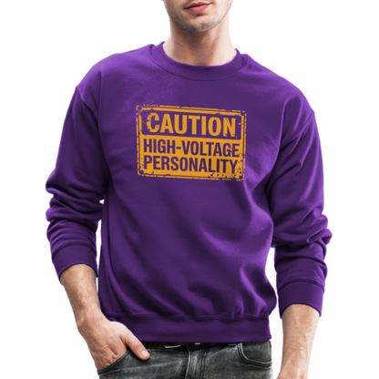 Caution High Voltage Personality Sweatshirt - purple