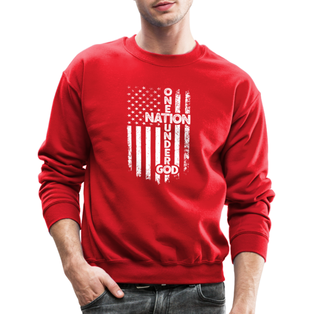 One Nation Under God Sweatshirt - red