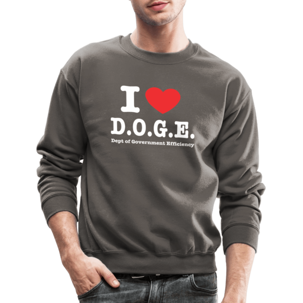 I Love DOGE (Dept of Government Efficiency) Sweatshirt - asphalt gray