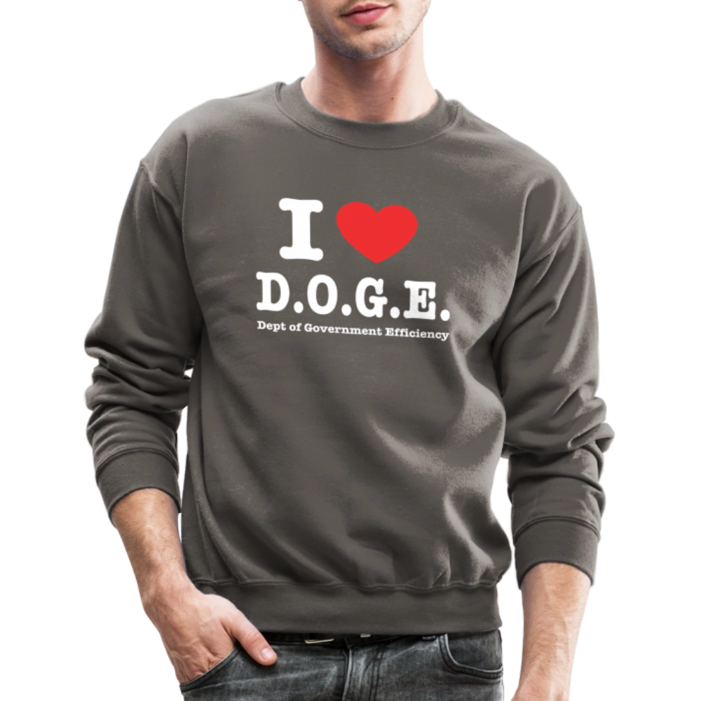 I Love DOGE (Dept of Government Efficiency) Sweatshirt - asphalt gray