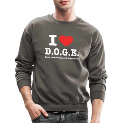 I Love DOGE (Dept of Government Efficiency) Sweatshirt - asphalt gray